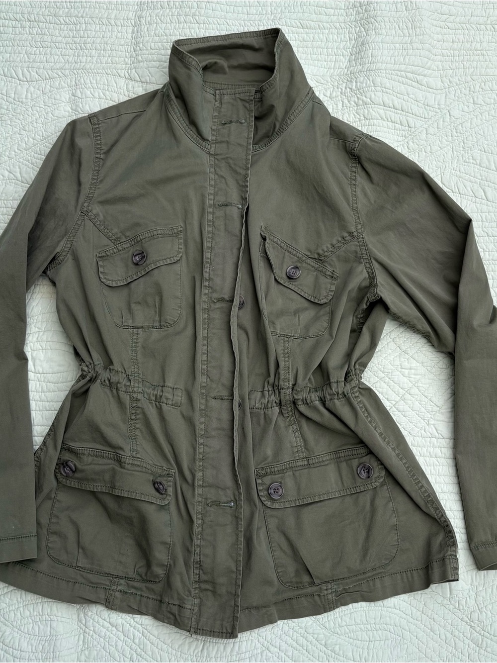Sonoma Woman’s Olive Utility Drawstring Waist Lightweight Jacket XL